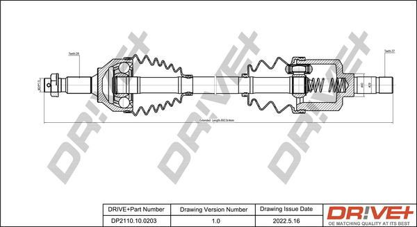 Drive Shaft - DP2110.10.0203 Dr!ve+