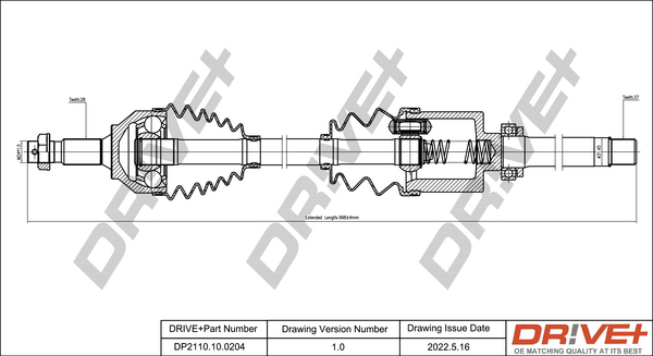 Drive Shaft - DP2110.10.0204 Dr!ve+