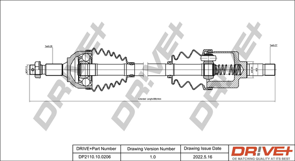 Albero motore/Semiasse - DP2110.10.0206 Dr!ve+