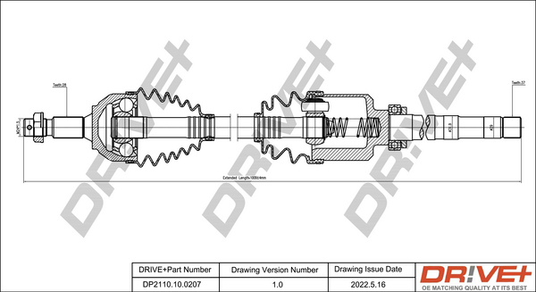 Albero motore/Semiasse - DP2110.10.0207 Dr!ve+