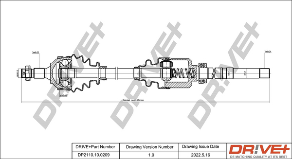 Drive Shaft - DP2110.10.0209 Dr!ve+