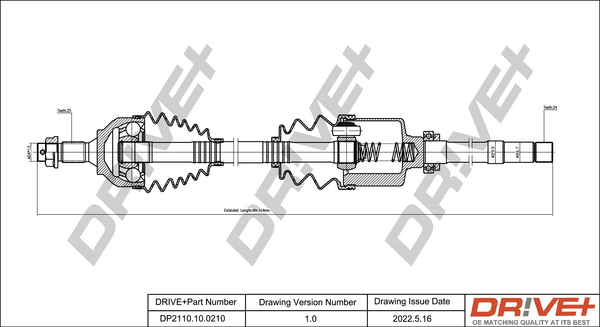 Drive Shaft - DP2110.10.0210 Dr!ve+