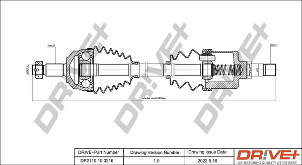 Albero motore/Semiasse - DP2110.10.0216 Dr!ve+