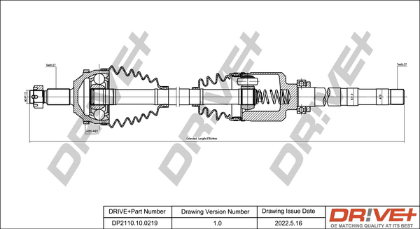 Drive Shaft - DP2110.10.0219 Dr!ve+