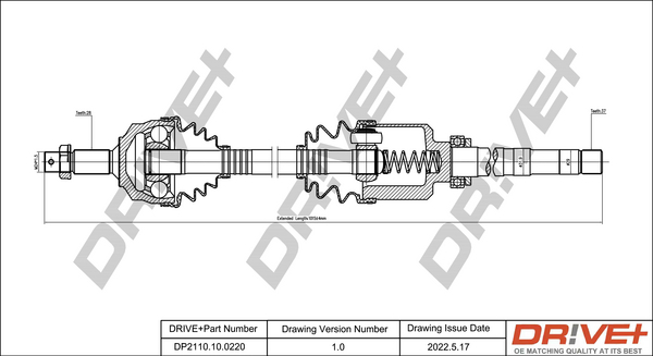 Drive Shaft - DP2110.10.0220 Dr!ve+