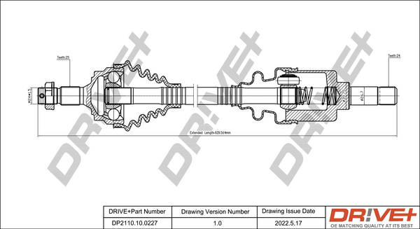 Albero motore/Semiasse - DP2110.10.0227 Dr!ve+