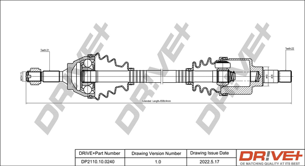 Albero motore/Semiasse - DP2110.10.0240 Dr!ve+