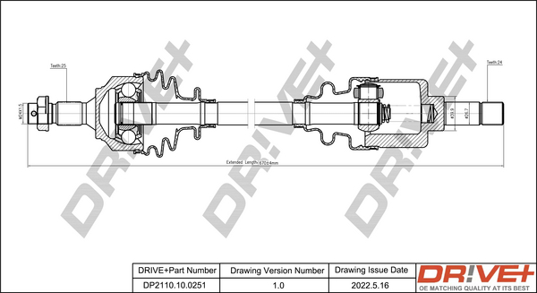 Drive Shaft - DP2110.10.0251 Dr!ve+