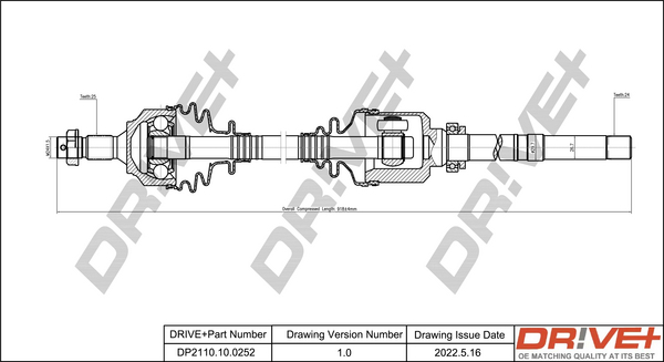 Drive Shaft - DP2110.10.0252 Dr!ve+