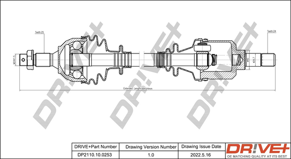 Drive Shaft - DP2110.10.0253 Dr!ve+