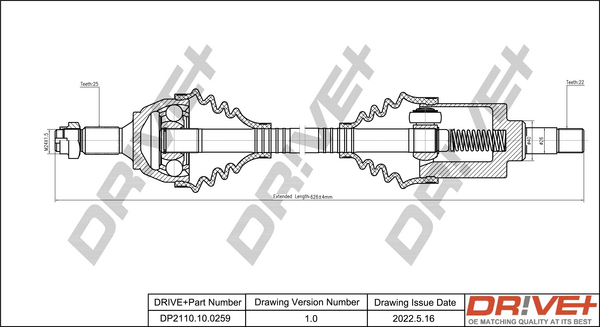 Albero motore/Semiasse - DP2110.10.0259 Dr!ve+
