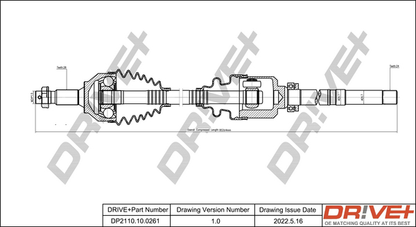 Drive Shaft - DP2110.10.0261 Dr!ve+