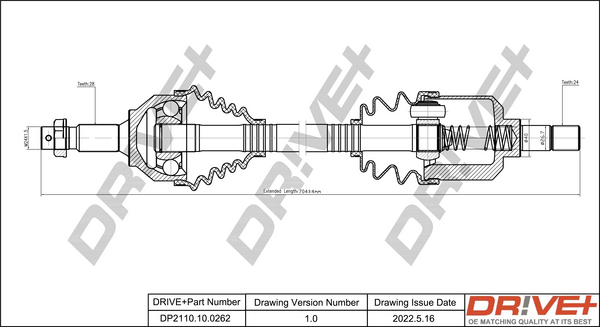 Albero motore/Semiasse - DP2110.10.0262 Dr!ve+