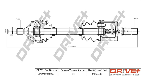 Drive Shaft - DP2110.10.0263 Dr!ve+