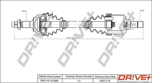 Albero motore/Semiasse - DP2110.10.0265 Dr!ve+