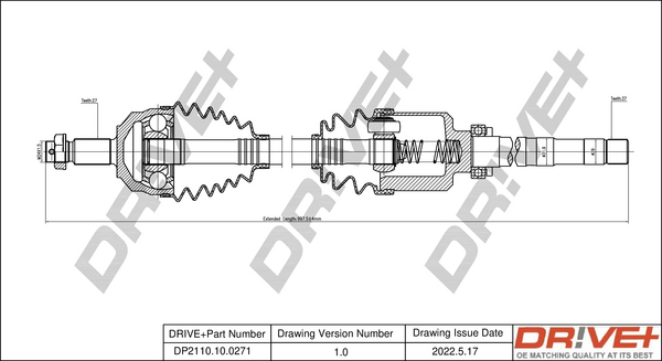 Albero motore/Semiasse - DP2110.10.0271 Dr!ve+