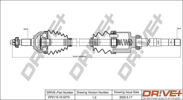 Albero motore/Semiasse - DP2110.10.0273 Dr!ve+
