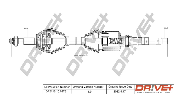 Drive Shaft - DP2110.10.0275 Dr!ve+