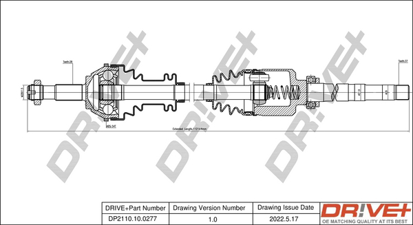 Drive Shaft - DP2110.10.0277 Dr!ve+