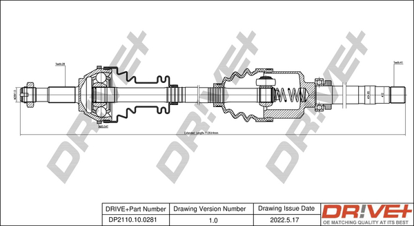 Albero motore/Semiasse - DP2110.10.0281 Dr!ve+