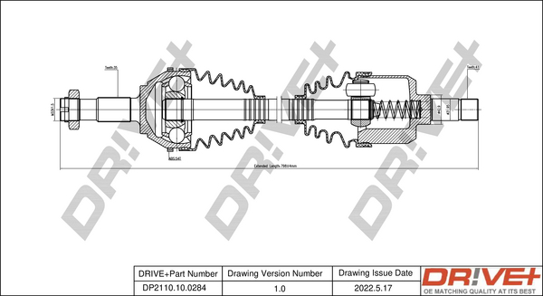 Drive Shaft - DP2110.10.0284 Dr!ve+