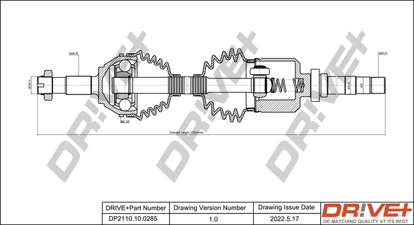 Drive Shaft - DP2110.10.0285 Dr!ve+