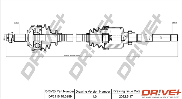 Albero motore/Semiasse - DP2110.10.0289 Dr!ve+