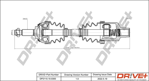Albero motore/Semiasse - DP2110.10.0300 Dr!ve+