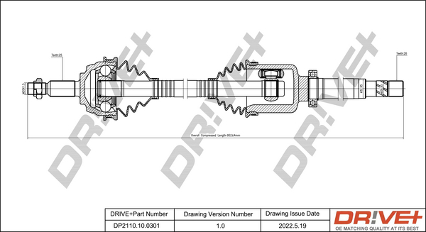 Drive Shaft - DP2110.10.0301 Dr!ve+