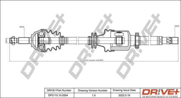 Drive Shaft - DP2110.10.0304 Dr!ve+