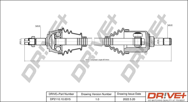 Albero motore/Semiasse - DP2110.10.0315 Dr!ve+