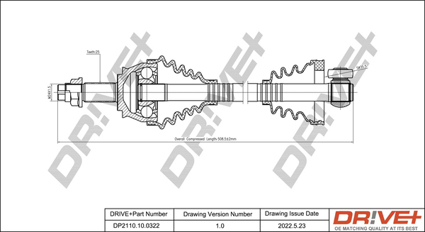 Drive Shaft - DP2110.10.0322 Dr!ve+