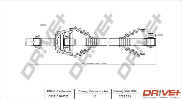 Drive Shaft - DP2110.10.0326 Dr!ve+