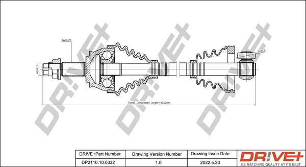 Albero motore/Semiasse - DP2110.10.0332 Dr!ve+