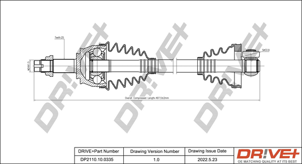 Drive Shaft - DP2110.10.0335 Dr!ve+