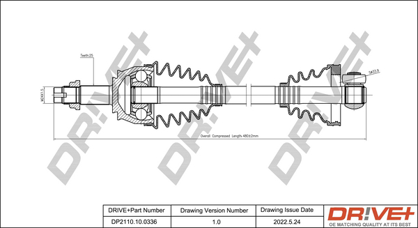 Albero motore/Semiasse - DP2110.10.0336 Dr!ve+