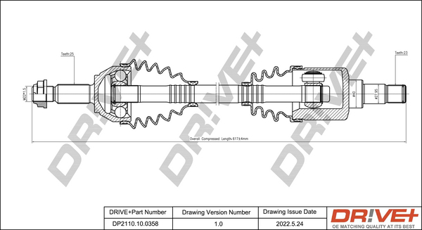 Drive Shaft - DP2110.10.0358 Dr!ve+