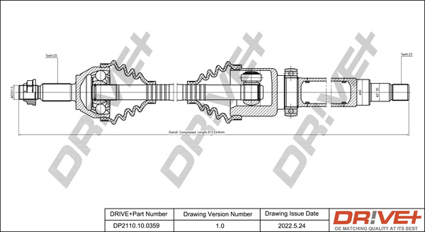 Drive Shaft - DP2110.10.0359 Dr!ve+