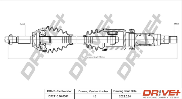 Albero motore/Semiasse - DP2110.10.0361 Dr!ve+