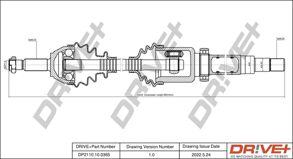 Drive Shaft - DP2110.10.0365 Dr!ve+