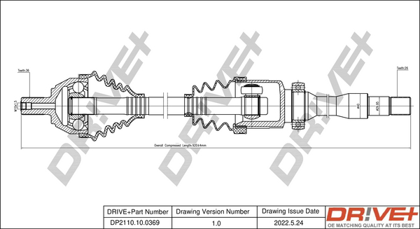 Albero motore/Semiasse - DP2110.10.0369 Dr!ve+