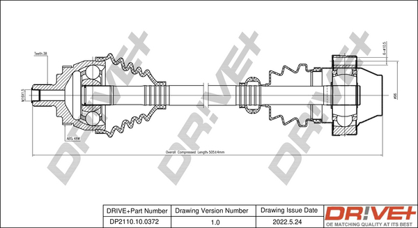Albero motore/Semiasse - DP2110.10.0372 Dr!ve+