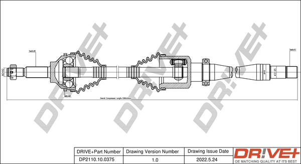 Drive Shaft - DP2110.10.0375 Dr!ve+