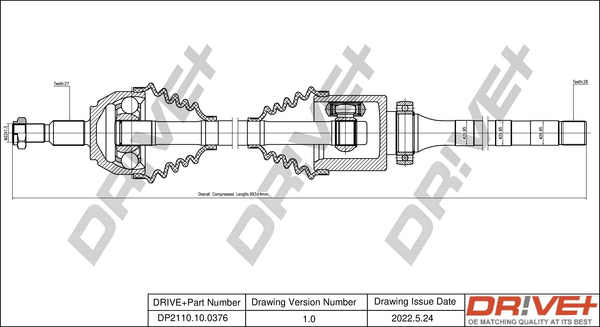 Albero motore/Semiasse - DP2110.10.0376 Dr!ve+