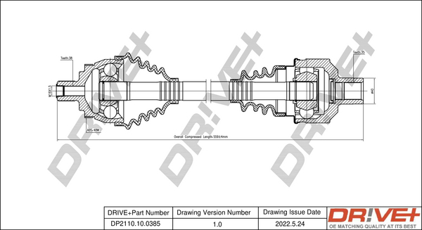 Drive Shaft - DP2110.10.0385 Dr!ve+