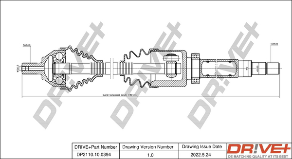 Antriebswelle - DP2110.10.0394 Dr!ve+