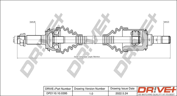 Drive Shaft - DP2110.10.0395 Dr!ve+