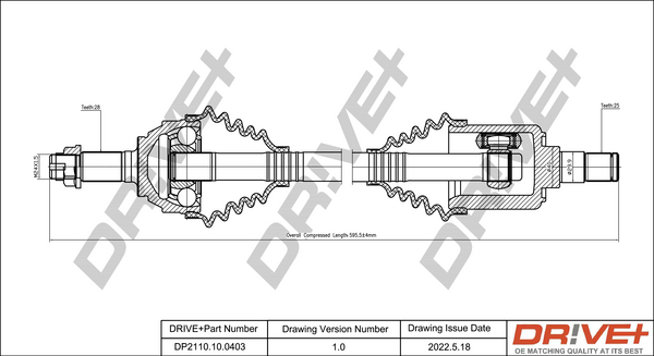 Drive Shaft - DP2110.10.0403 Dr!ve+