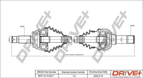 Drive Shaft - DP2110.10.0417 Dr!ve+