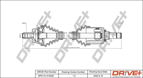 Albero motore/Semiasse - DP2110.10.0420 Dr!ve+